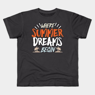 Where Summer Dreams Begin' Celestial Beach Night Kids T-Shirt